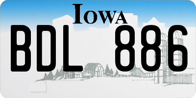 IA license plate BDL886
