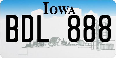 IA license plate BDL888
