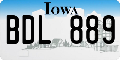 IA license plate BDL889