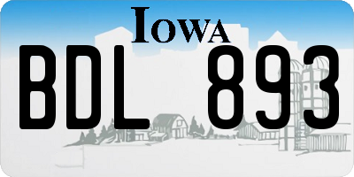IA license plate BDL893