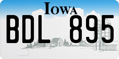 IA license plate BDL895