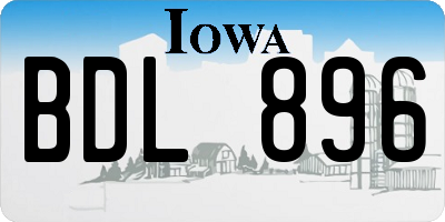 IA license plate BDL896