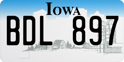 IA license plate BDL897