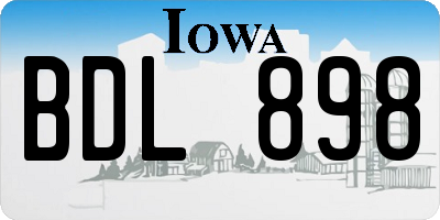 IA license plate BDL898