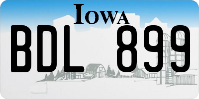 IA license plate BDL899