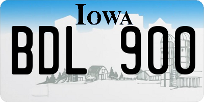 IA license plate BDL900