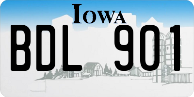 IA license plate BDL901