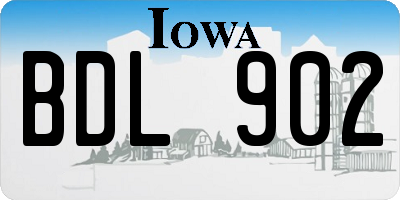 IA license plate BDL902