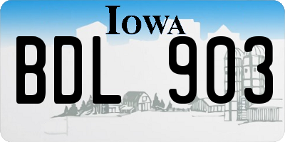 IA license plate BDL903