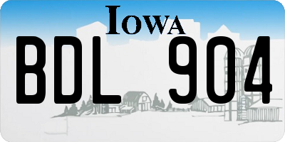 IA license plate BDL904
