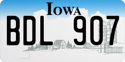 IA license plate BDL907