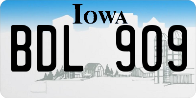 IA license plate BDL909