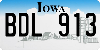 IA license plate BDL913