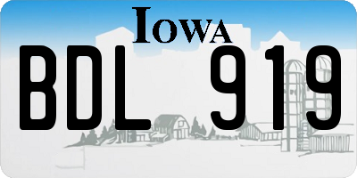IA license plate BDL919