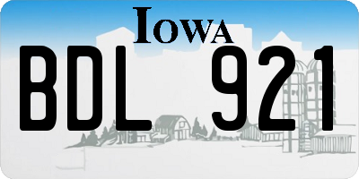 IA license plate BDL921