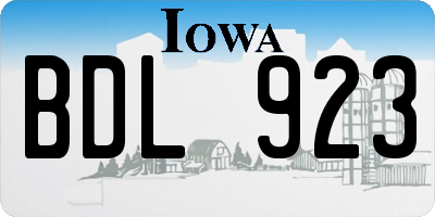 IA license plate BDL923