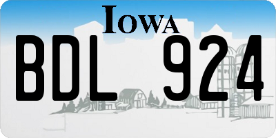 IA license plate BDL924