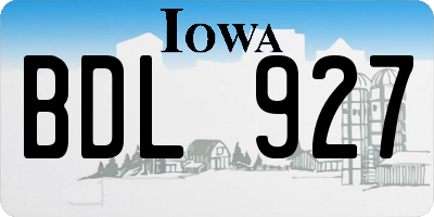 IA license plate BDL927
