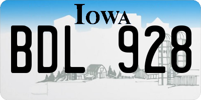 IA license plate BDL928