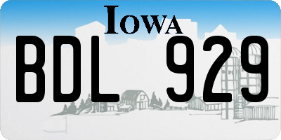 IA license plate BDL929