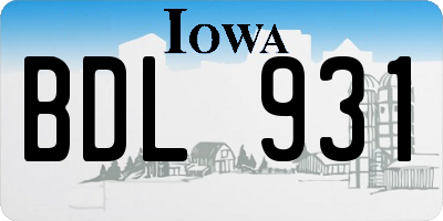 IA license plate BDL931