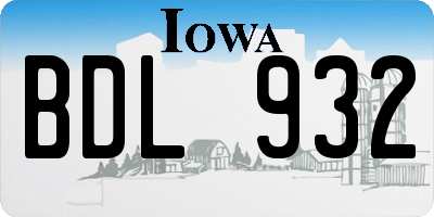 IA license plate BDL932
