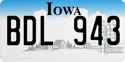 IA license plate BDL943