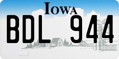 IA license plate BDL944
