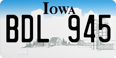 IA license plate BDL945