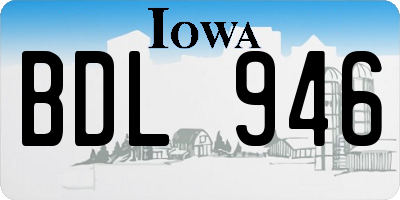 IA license plate BDL946