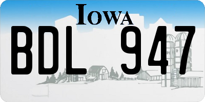 IA license plate BDL947