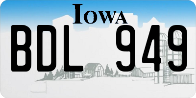 IA license plate BDL949