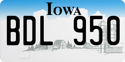 IA license plate BDL950
