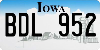 IA license plate BDL952
