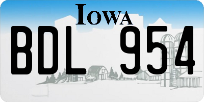 IA license plate BDL954