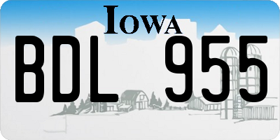 IA license plate BDL955