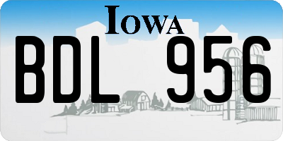 IA license plate BDL956
