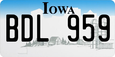 IA license plate BDL959