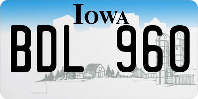 IA license plate BDL960