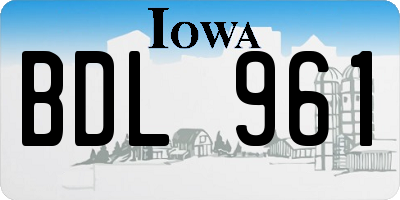 IA license plate BDL961