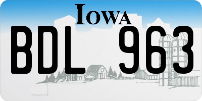 IA license plate BDL963