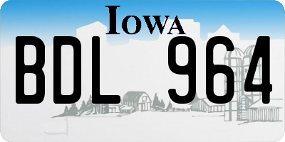 IA license plate BDL964