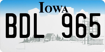 IA license plate BDL965