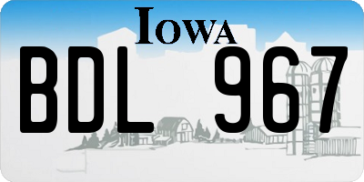 IA license plate BDL967