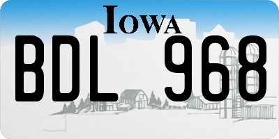 IA license plate BDL968