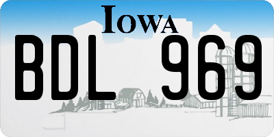 IA license plate BDL969