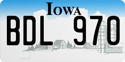 IA license plate BDL970