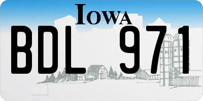 IA license plate BDL971