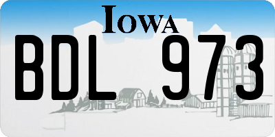IA license plate BDL973