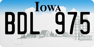 IA license plate BDL975
